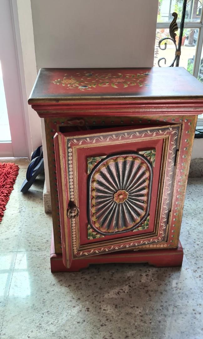 Side table (Category: Vintage Collectibles) located in Singapore. Submitted by j.an. (Listing ID 1096331333, Image 1). Description: I have 4 pieces of this quirky colourful side table. can double up as storage cabinet. it comes with a nice coffee table. please see my other listing for the pictures. vintage style rustic.