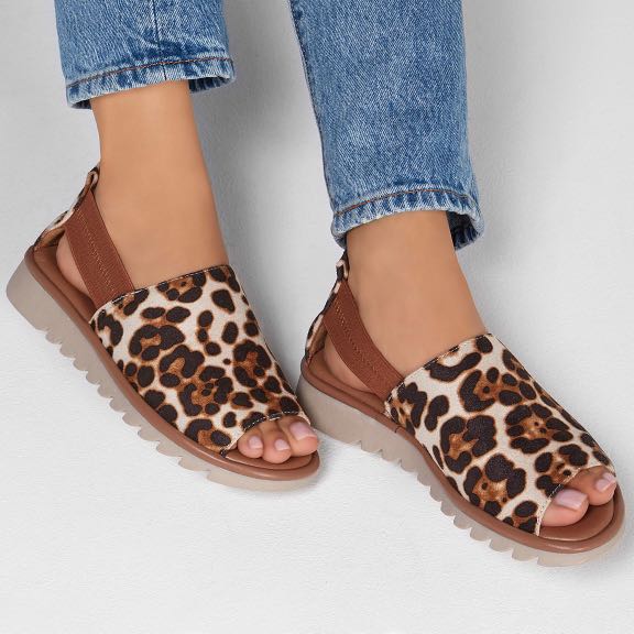 Skechers open-toe leopard print slip-on shoes - shop jigsawed