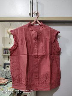 Thrift Camisole Tanktop Kaku Formal Rapih Pink Tua Dusty