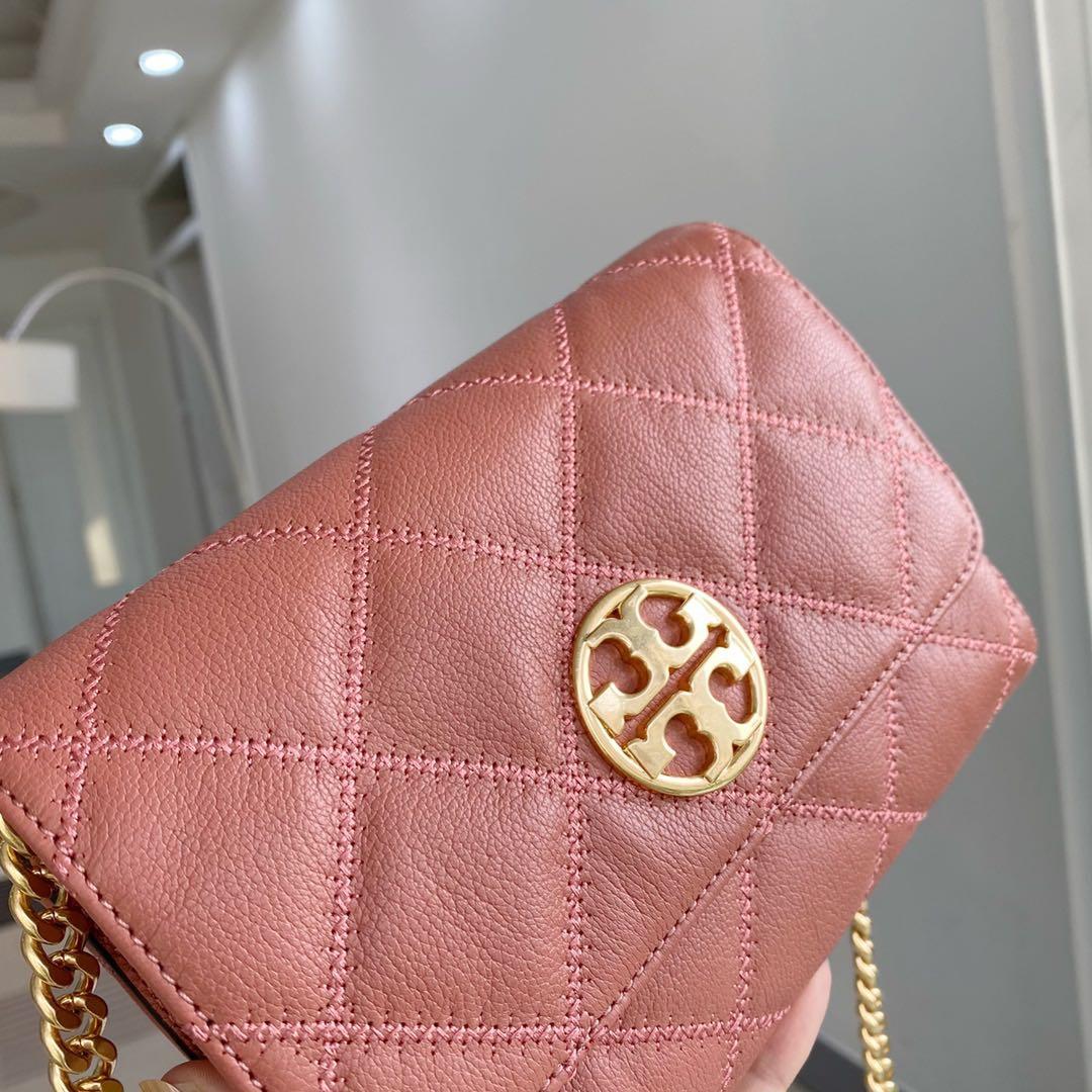 Tory Burch Crazy Chain Wallet Pink - VieTrendy - Rent Fashion Handbags