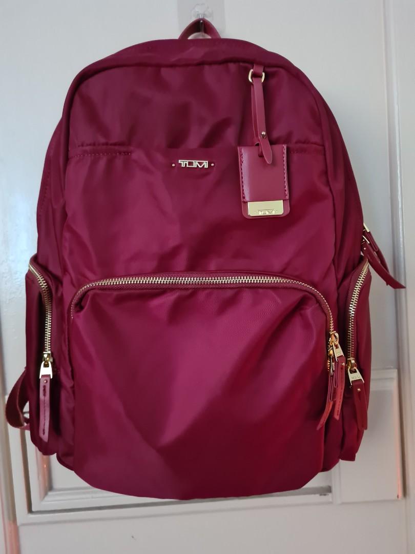 tumi maroon backpack