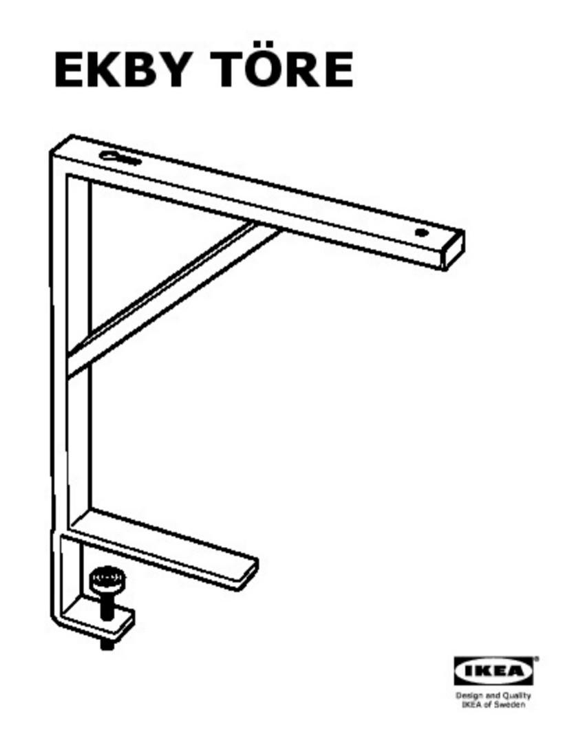 used ikea ekby tore table top bracket shelf in grey everything else on carousell