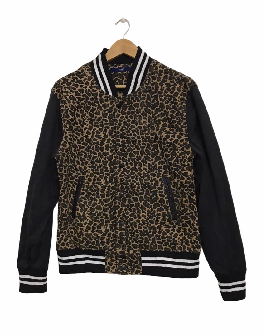 Varsity Jacket Leopard Design, Men's Fashion, Clothes, Tops on Carousell