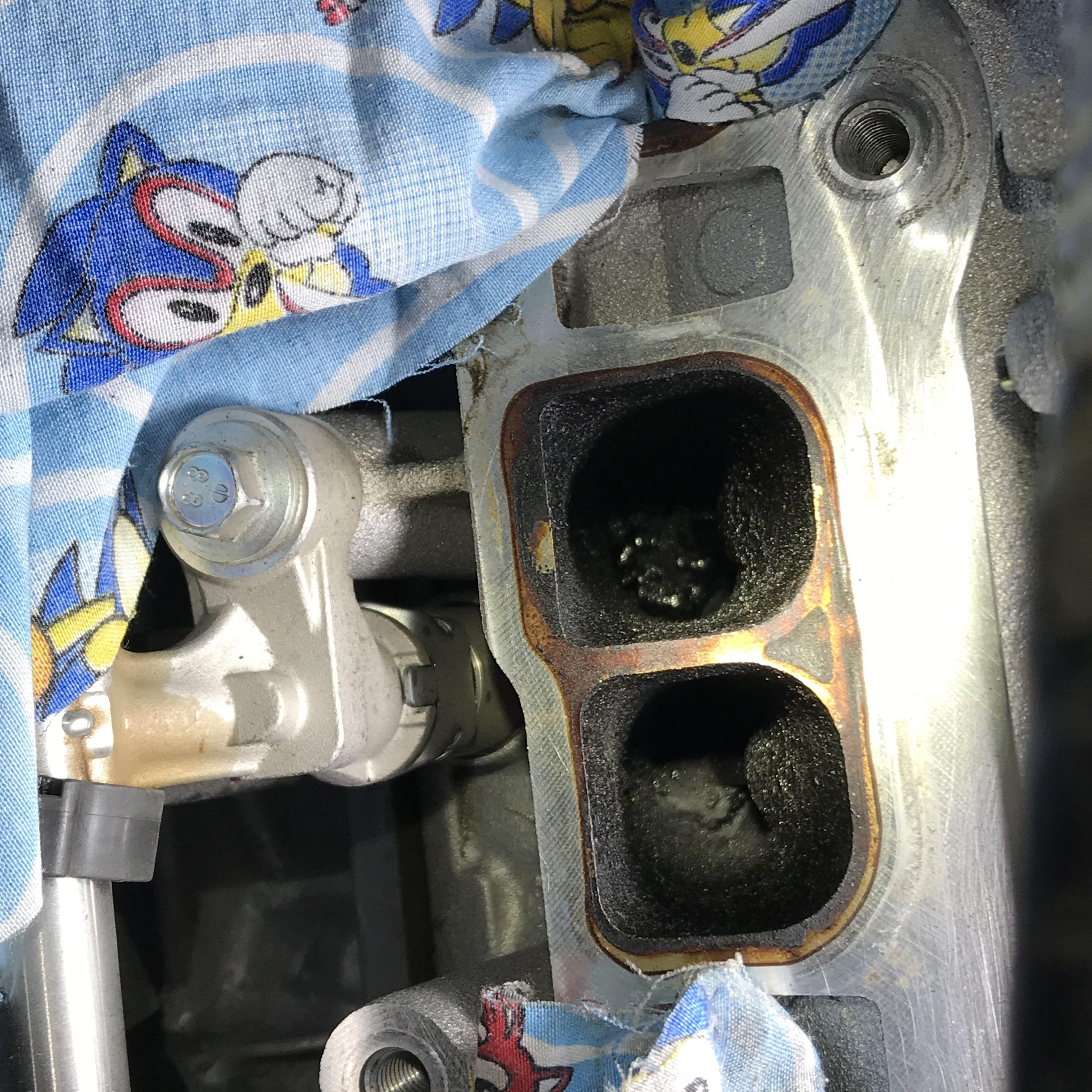Walnut blasting to intake valve , cleaning of intake manifold and
