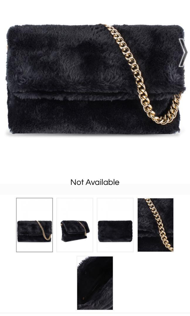 Zalora fur chain clutch hangbag Women s Fashion Bags Wallets Purses Pouches on Carousell