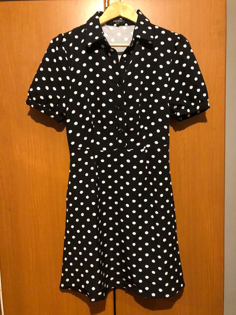 Zalora Polkadot Dress (Category: Dresses) located in Makati City. Submitted by tesssssie (Listing ID 1096420154, Image 2). Description: Never been used but washed! Repriced! My original price was 350 .