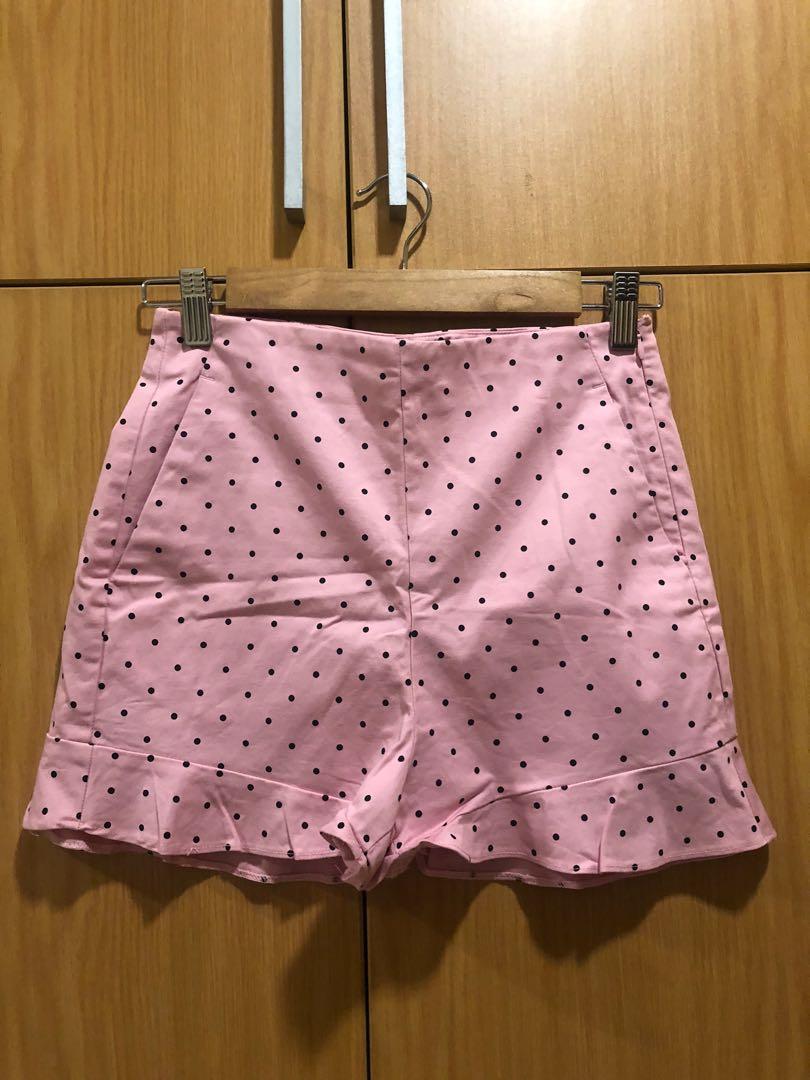 Zara pink polka dot clearance shorts