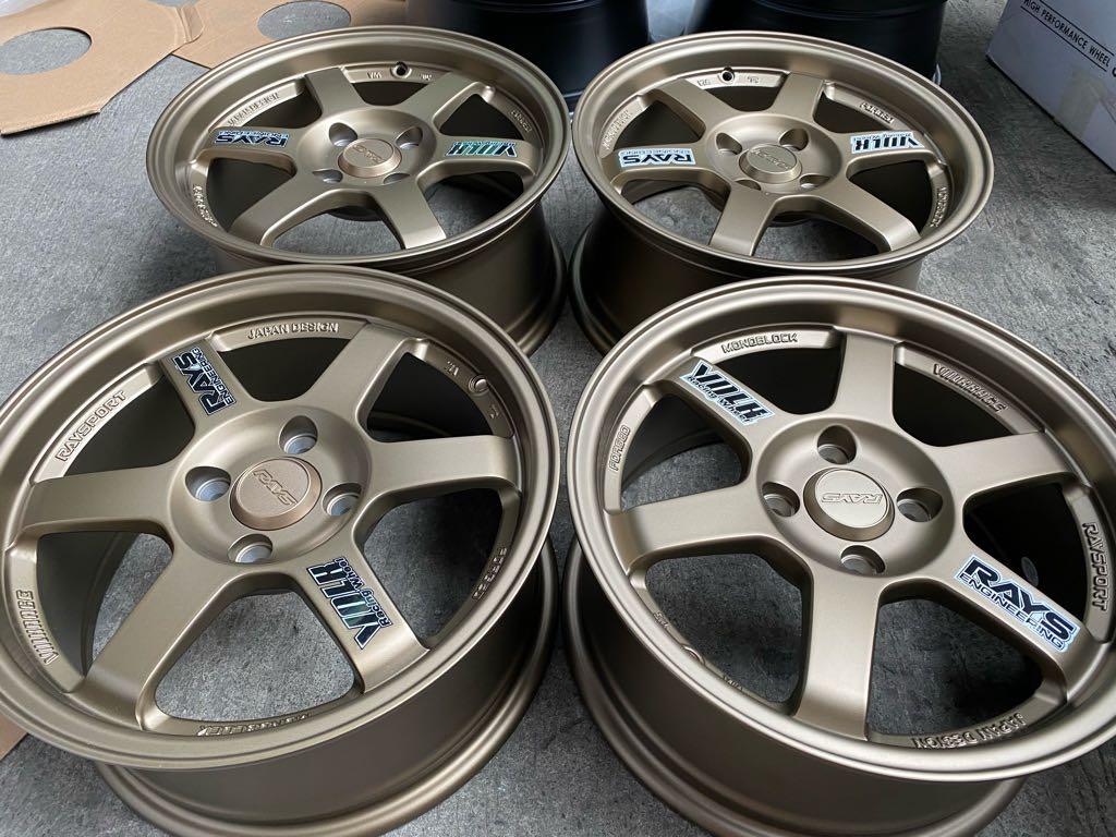 15" TE37 design Bronze Mags 4Holes pcd 100 Bnew, Car Parts