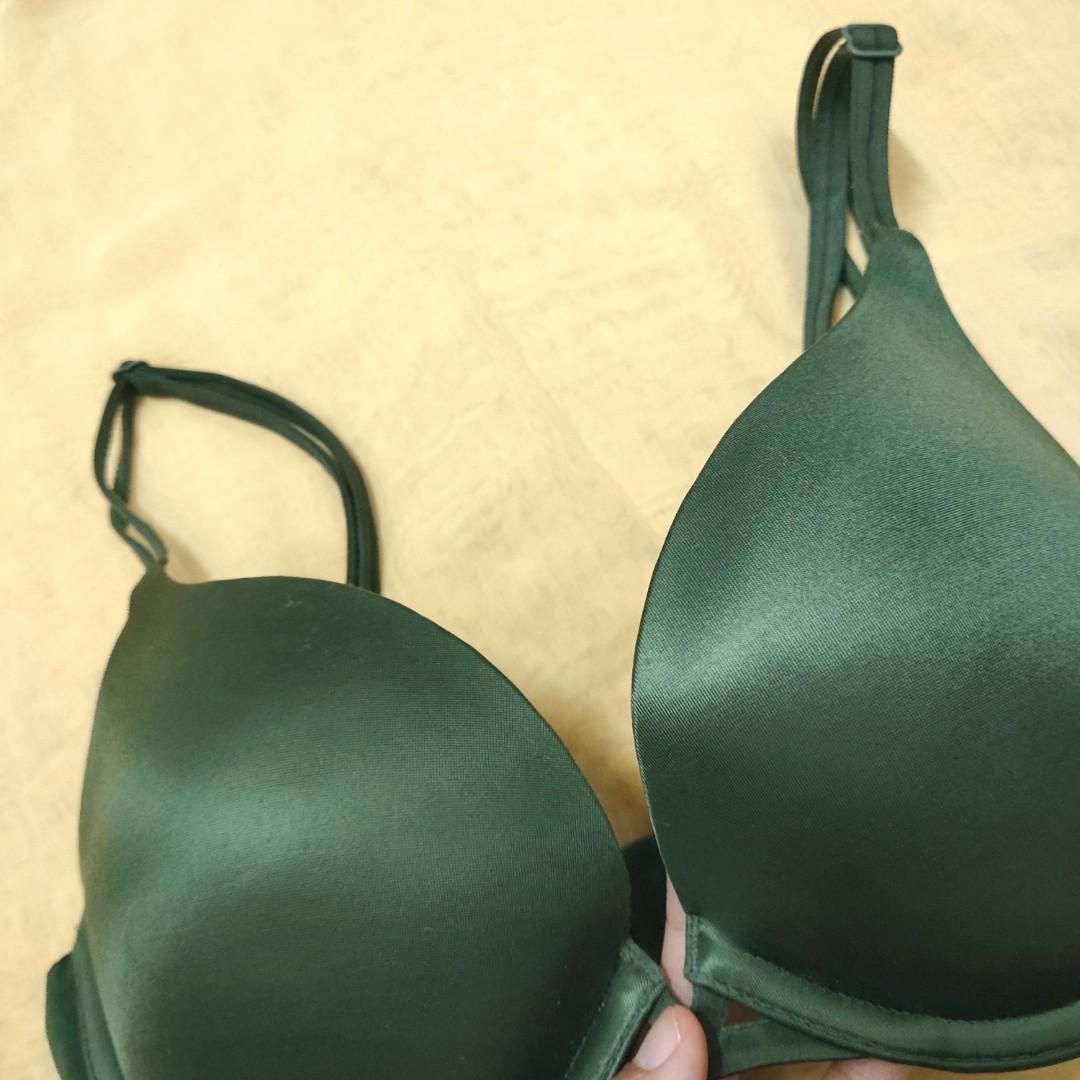 32C@34B victoria's secret vs army green satin push up bra, Women's