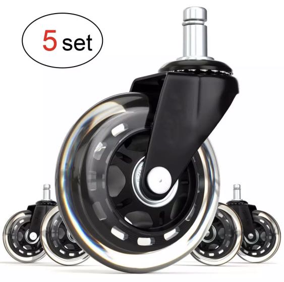 5 x Replacement Rollerblade Wheels / Castors for Ikea Office Chair