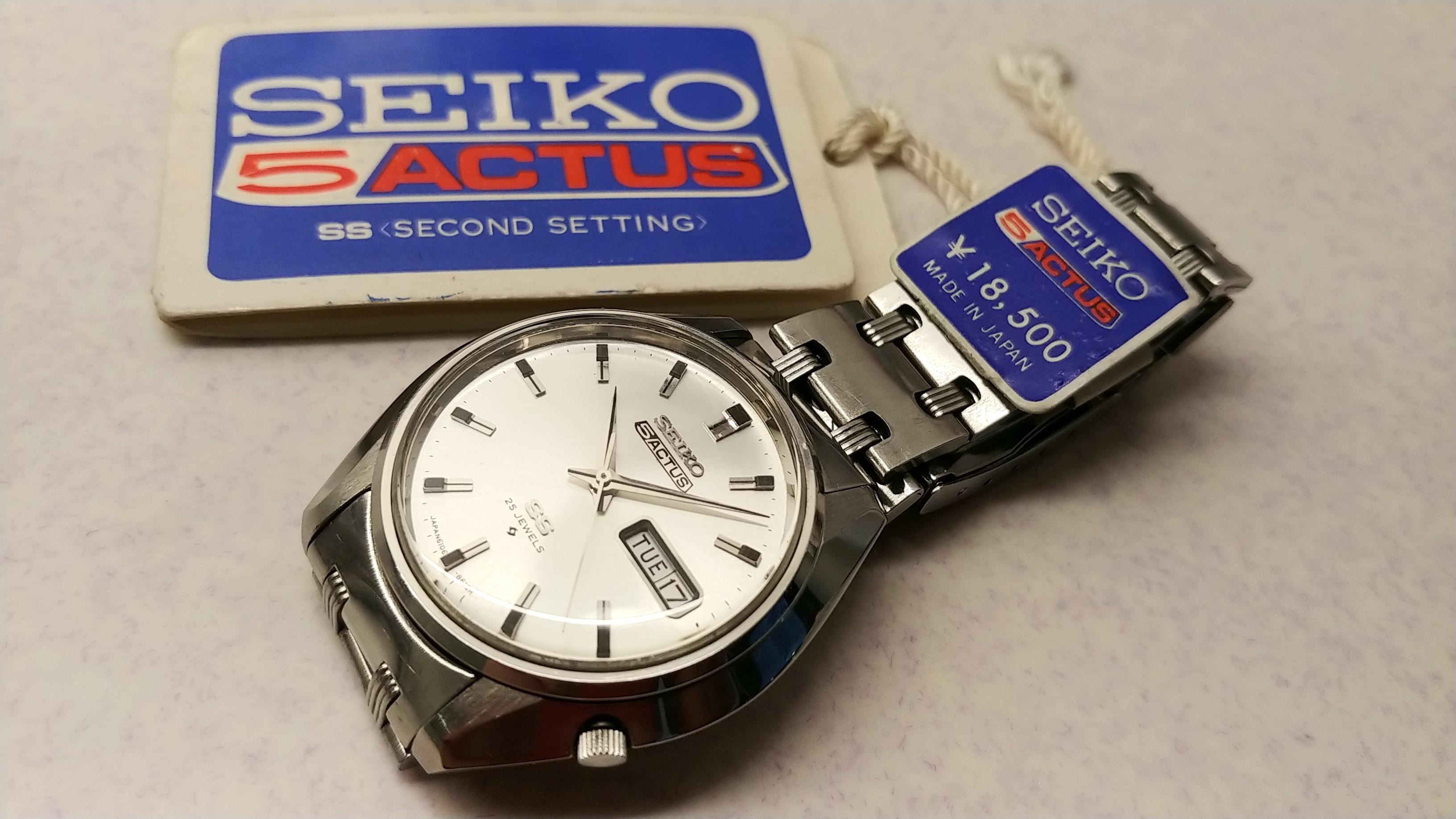 罕有特色大裝型号美品,69年,Seiko 5 ACTUS SS , 25石,自動上鍊,型號