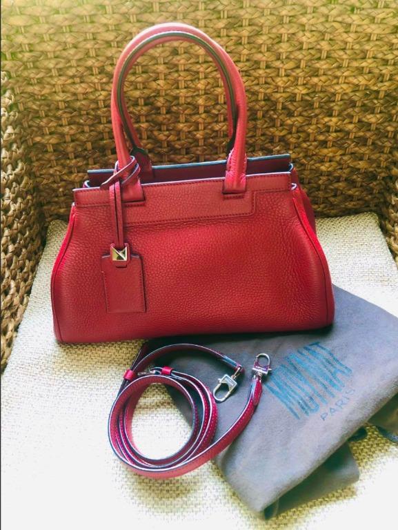 💯 Authentic ‼️MOYNAT Pauline Petite Bag in Red (w/ long strap) —Excellent  Used Condition ‼️ WITH RECEIPT, Luxury, Bags & Wallets on Carousell