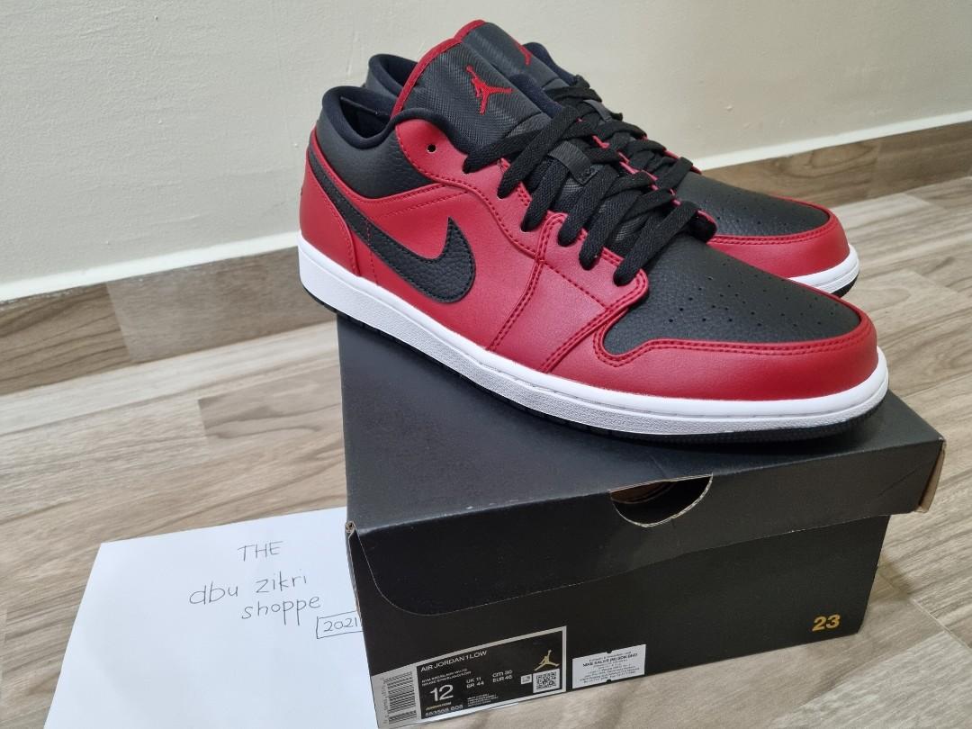 AIR JORDAN 1 LOW REVERSE BRED GYM RED BLACK WHITE Men s Fashion