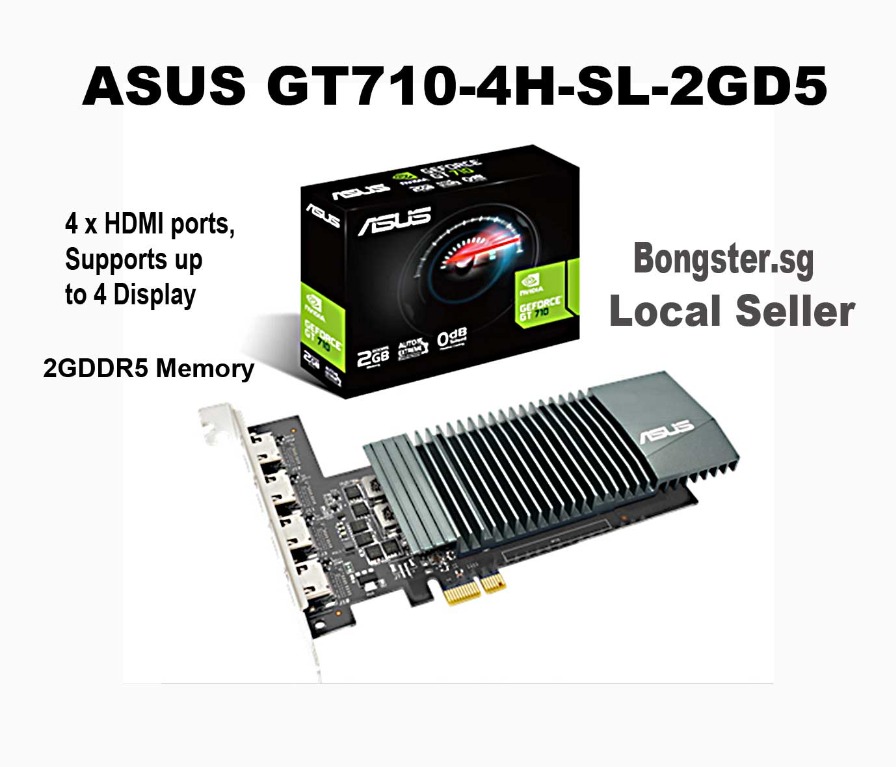 ASUS GT7104HSL2GD5 Graphics card 4 HDMI ports, Computers & Tech