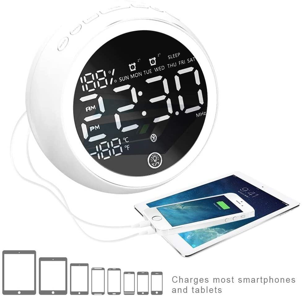 Autotipps X10 Radio Alarm Clock, Bluetooth 5.0 Speaker, LED Alarm Clock