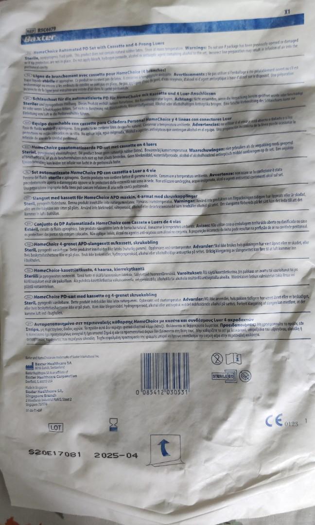 Baxter Peritoneal Dialysis Solution (1.5 Dianeal, white label), Health