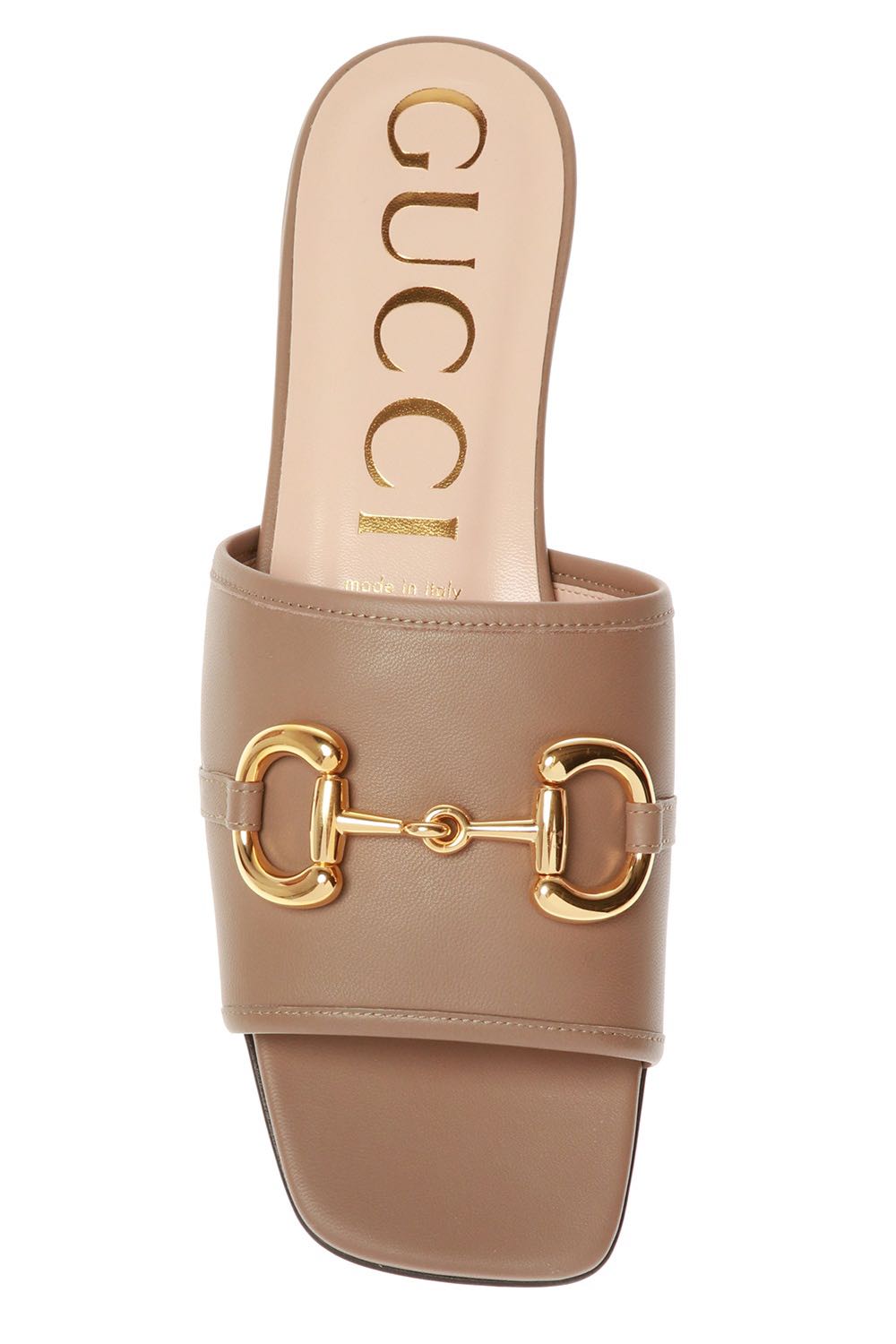 BNIB AUTHENTIC GUCCI HORSE BIT LEATHER SLIDES SANDALS Luxury