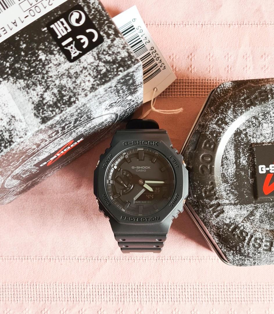 Casio G-shock GA-2100 Stealth Black Carbon, Men's Fashion, Watches ...