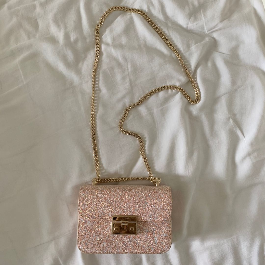 Charles Keith Glitter Push Lock Bag Women s Fashion Bags