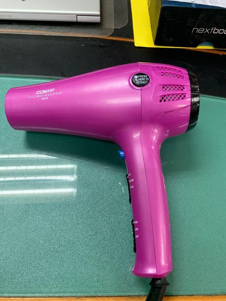 Conair Hair Blower (Category: Hair) located in Pasay City. Submitted by ayinong168 (Listing ID 1096510796, Image 1). Description: Item is in excellent condition mint working, with retractable cord, very powerful blower with hot warm and cool feature 125v needs transformer.