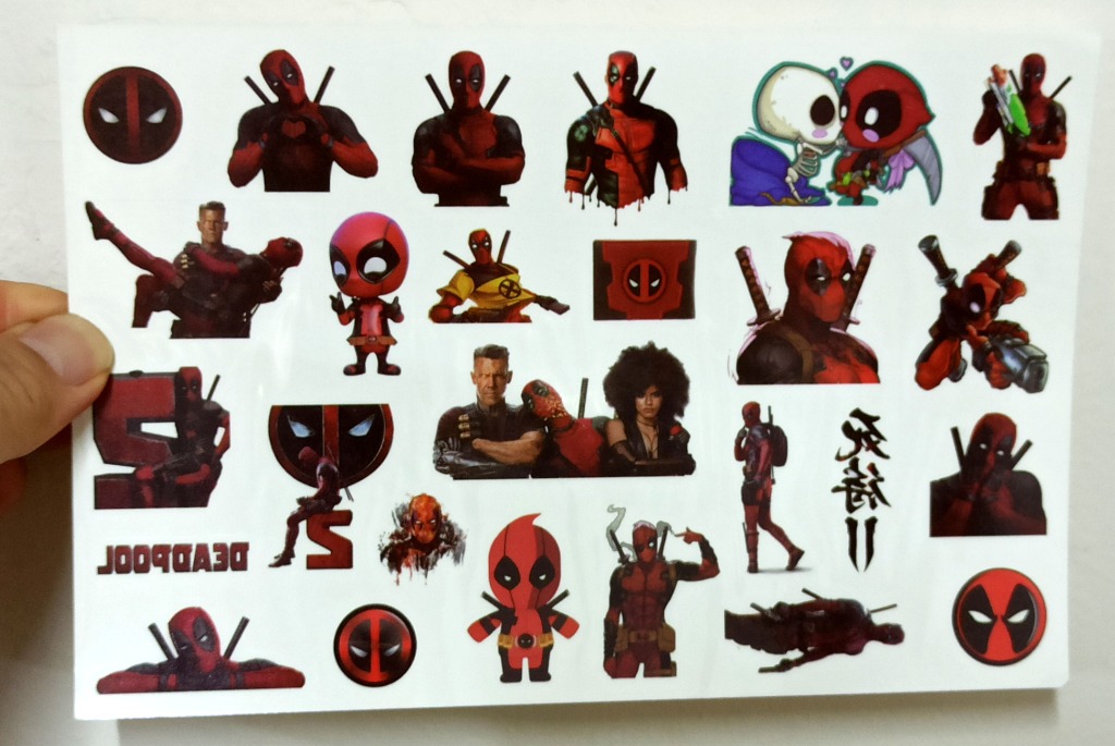 Deadpool Marvel Superhero Temporary Tattoo Stickers Gift for Boy Kids ...