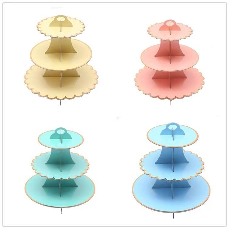 Disposable Cake Stand Paper Cardboard Display Cupcake Birthday Holder ...