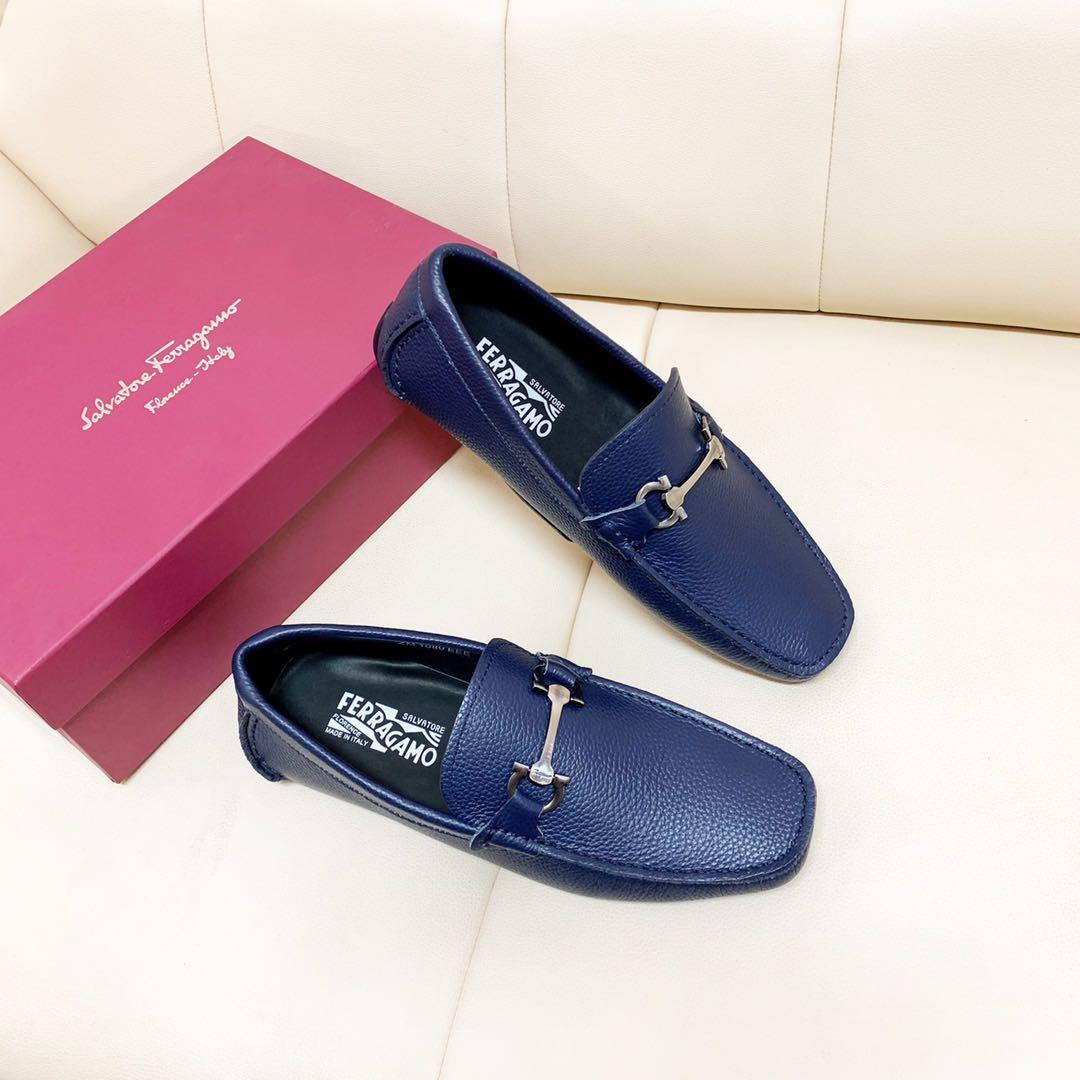 Mens blue on sale ferragamo shoes
