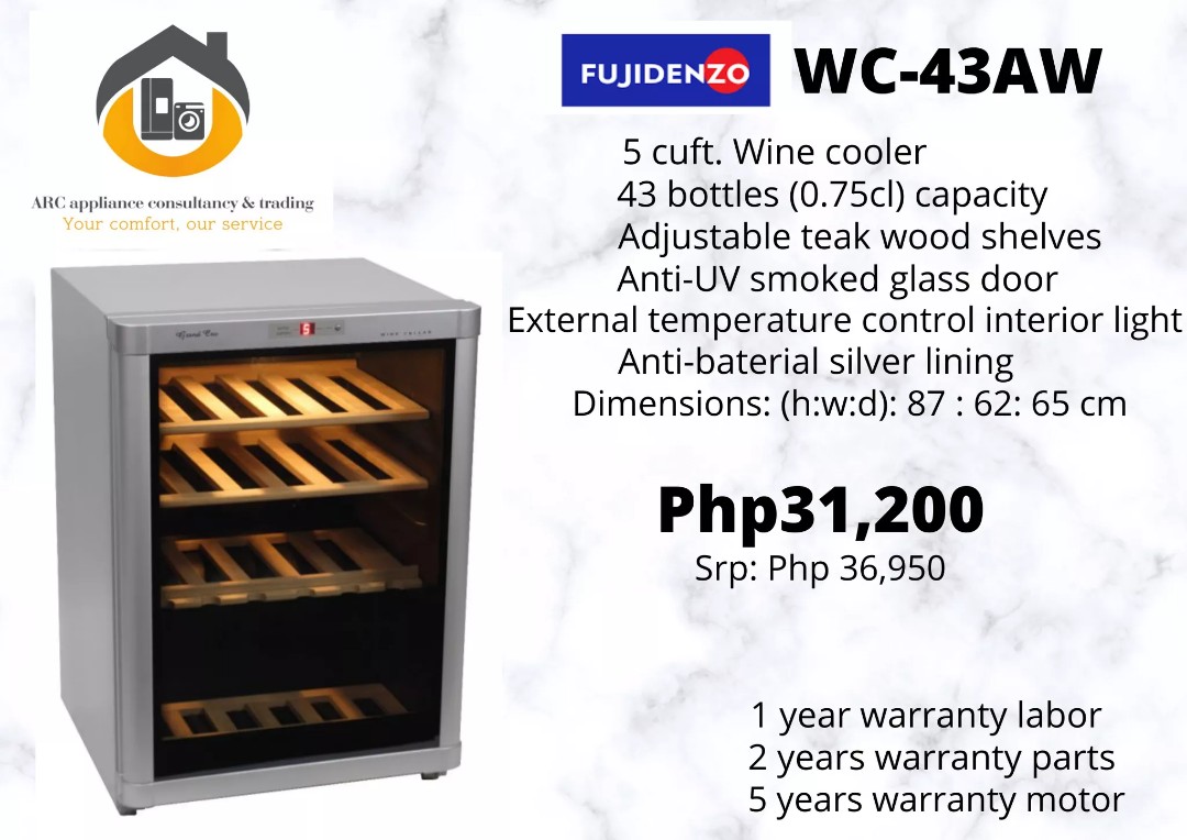 Fujidenzo Wine Cooler Tv Home Appliances Kitchen Appliances Wine Cellar Storage On Carousell