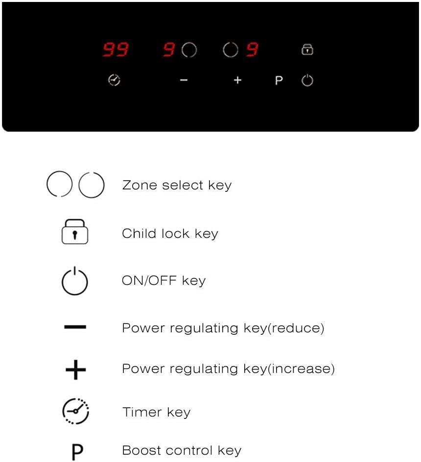 GIONIEN Domino Induction Hob 30cm Built in Electric Cooktop with Plug