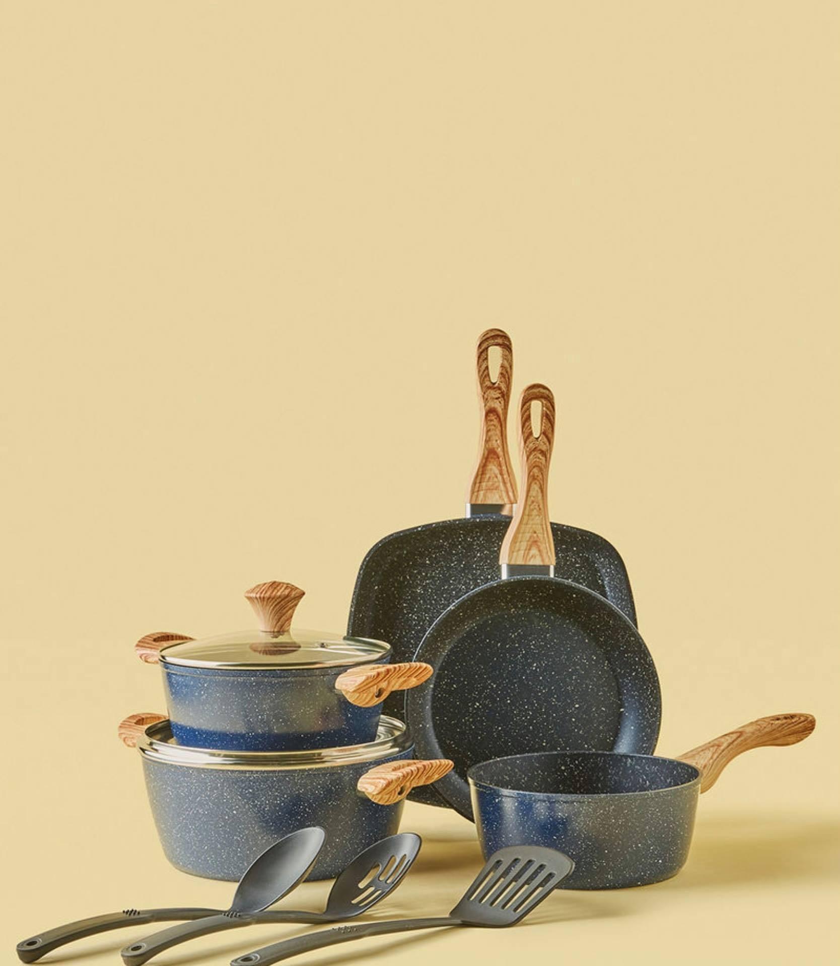 Granite 10pc Cooking Set Cookware Noon East Pasabuy, Furniture & Home