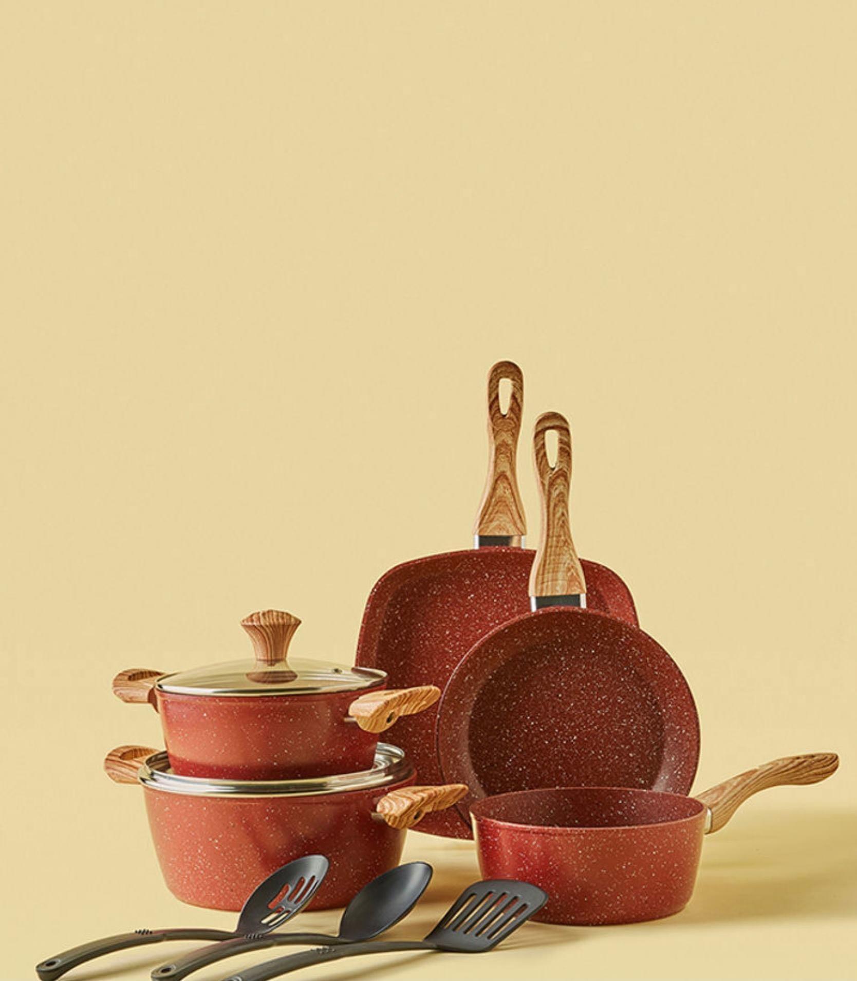 Granite 10pc Cooking Set Cookware Noon East Pasabuy, Furniture & Home