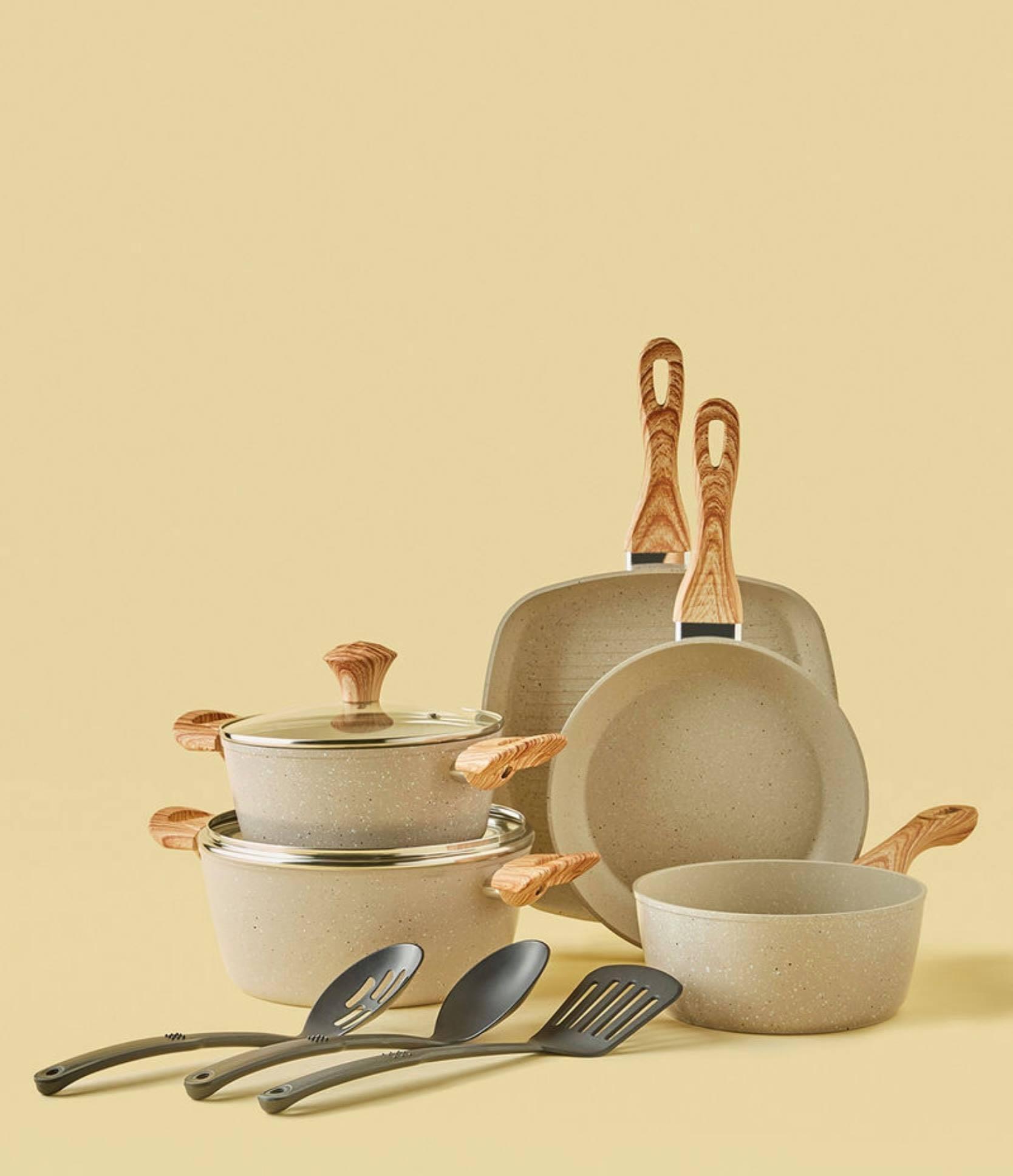 Granite 10pc Cooking Set Cookware Noon East Pasabuy, Furniture & Home