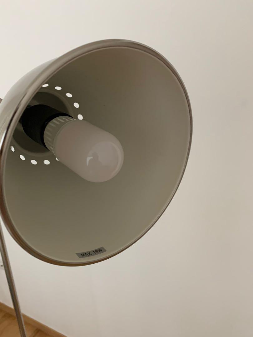 Ikea BAROMETER Floor reading lamp, silver coloured, Furniture & Home