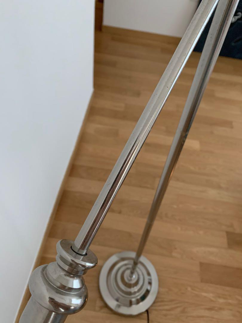 Ikea BAROMETER Floor reading lamp, silver coloured, Furniture & Home