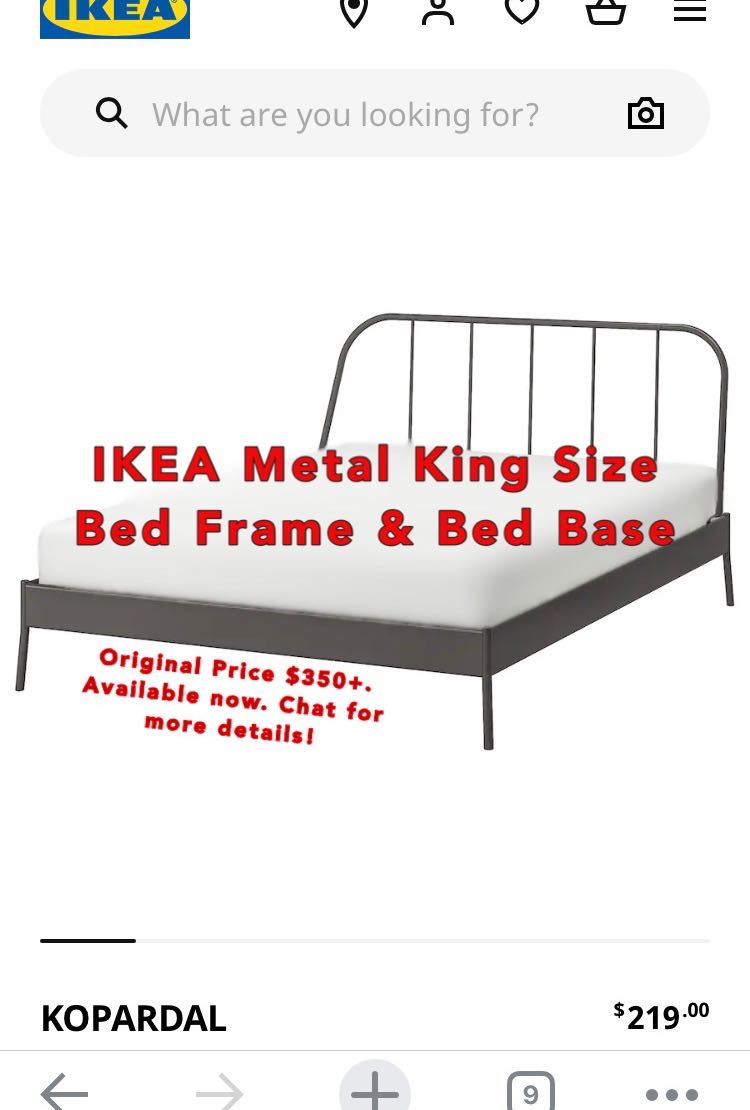Grey metal shop bed frame ikea