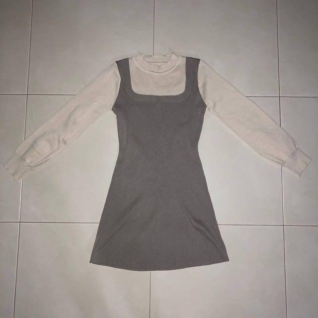 PREORDER Korean ulzzang fake 2 piece body con bodycon dress, Women's  Fashion, Dresses & Sets, Dresses on Carousell