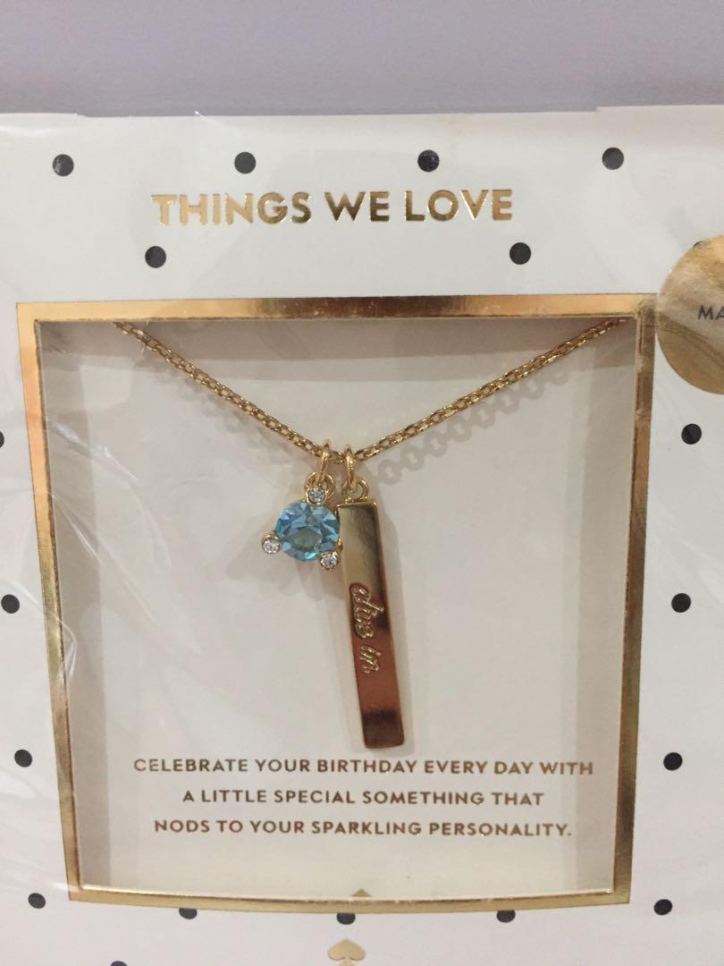 Kate Spade Birth Stone Necklace Luxury Accessories on Carousell