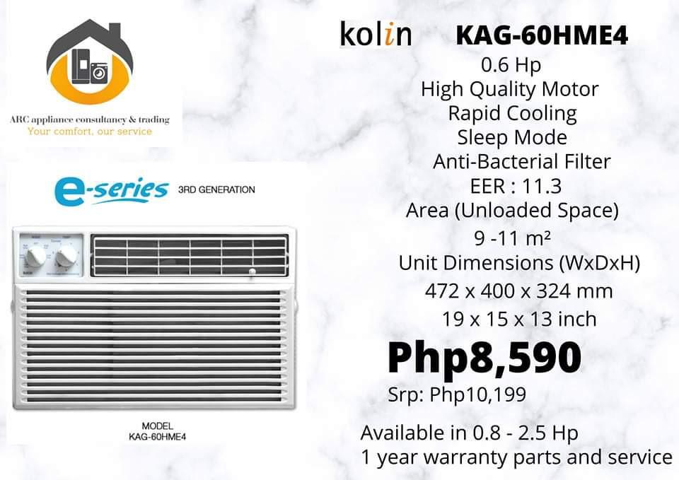 Kolin Window Type Aircon Tv Home Appliances Air Conditioning And Heating On Carousell
