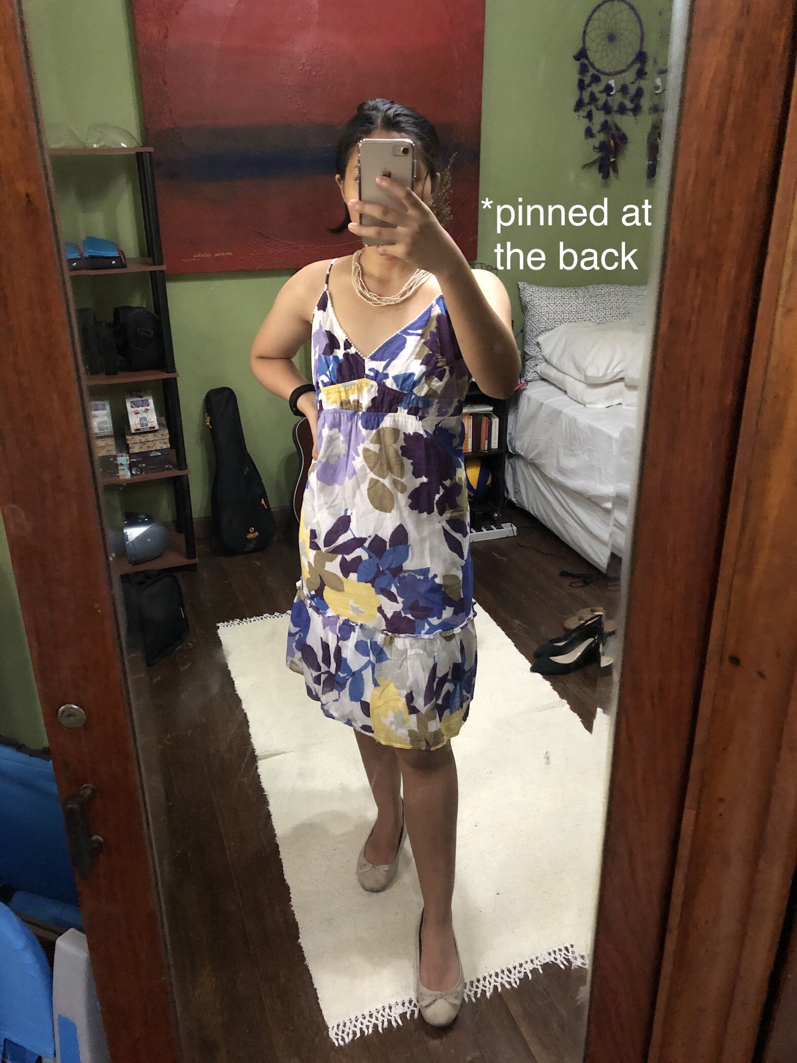 american eagle blue floral dress