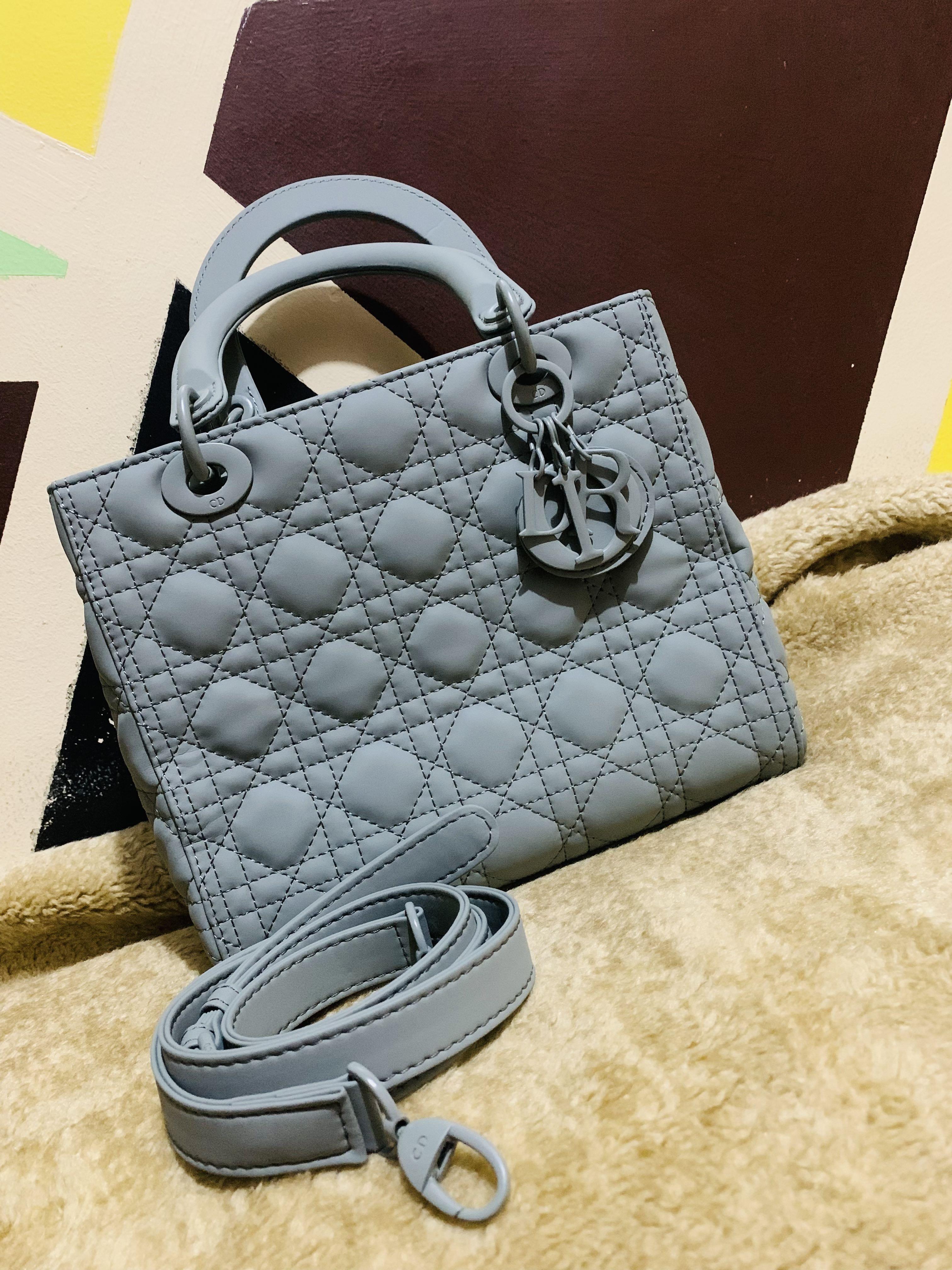 Lady dior hot sale matte grey