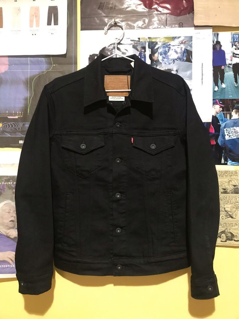 Levis polished black trucker jacket top