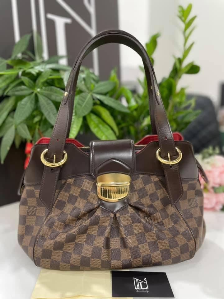 Pre-owned Louis Vuitton 2009 Damier Ebene Sistina Pm Handbag In Brown