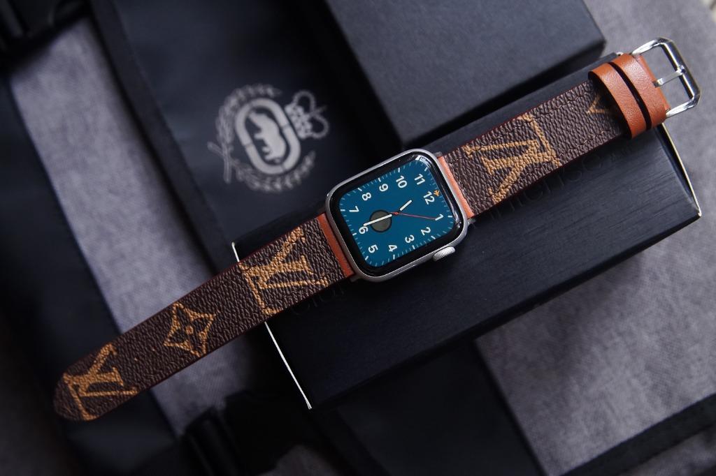 Apple Watch Band Repurposed Classic LV Monogram, Black / Series 7 & 8 45mm (also Fits 49mm Watch) / Black