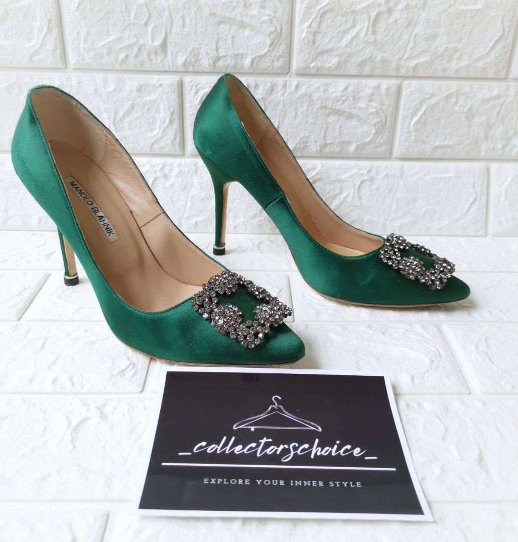 Manolo blahnik cheap emerald green