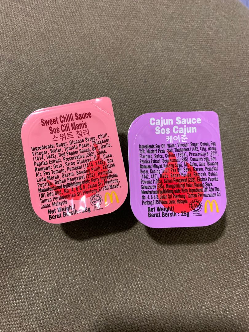 Mcdonalds BTS Sweet chilli sauce & cajun sauce, Food & Drinks, Packaged