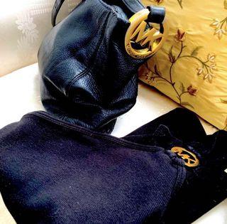 Michael Kors Black Leather Bag and Top Set Michael Kors Black Leather Bag and Top Set