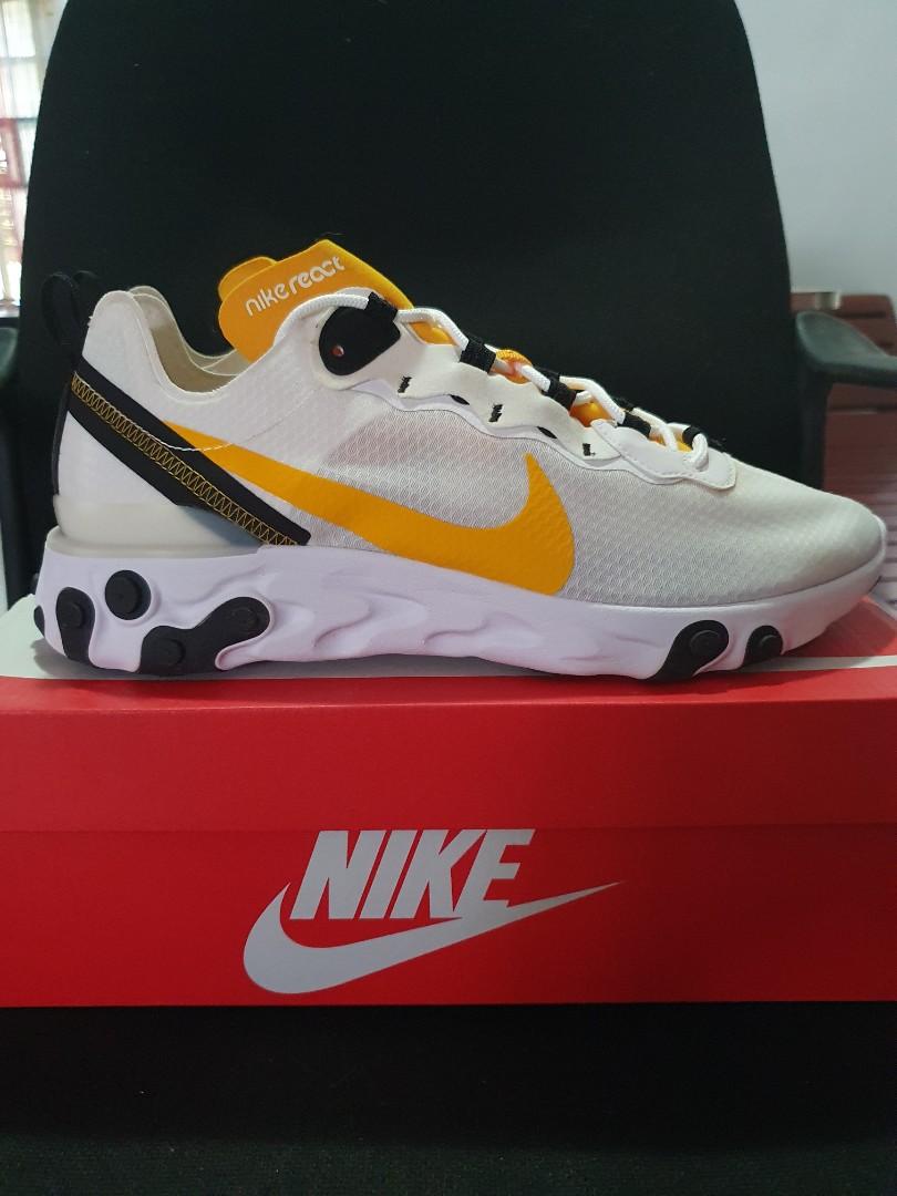 Shoe React Element 55 White Black University Gold React Element 55