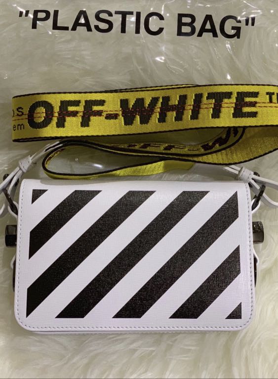Buy Off-White Diag Mini Flap Bag 'White' - OWNA038F20LEA0040110