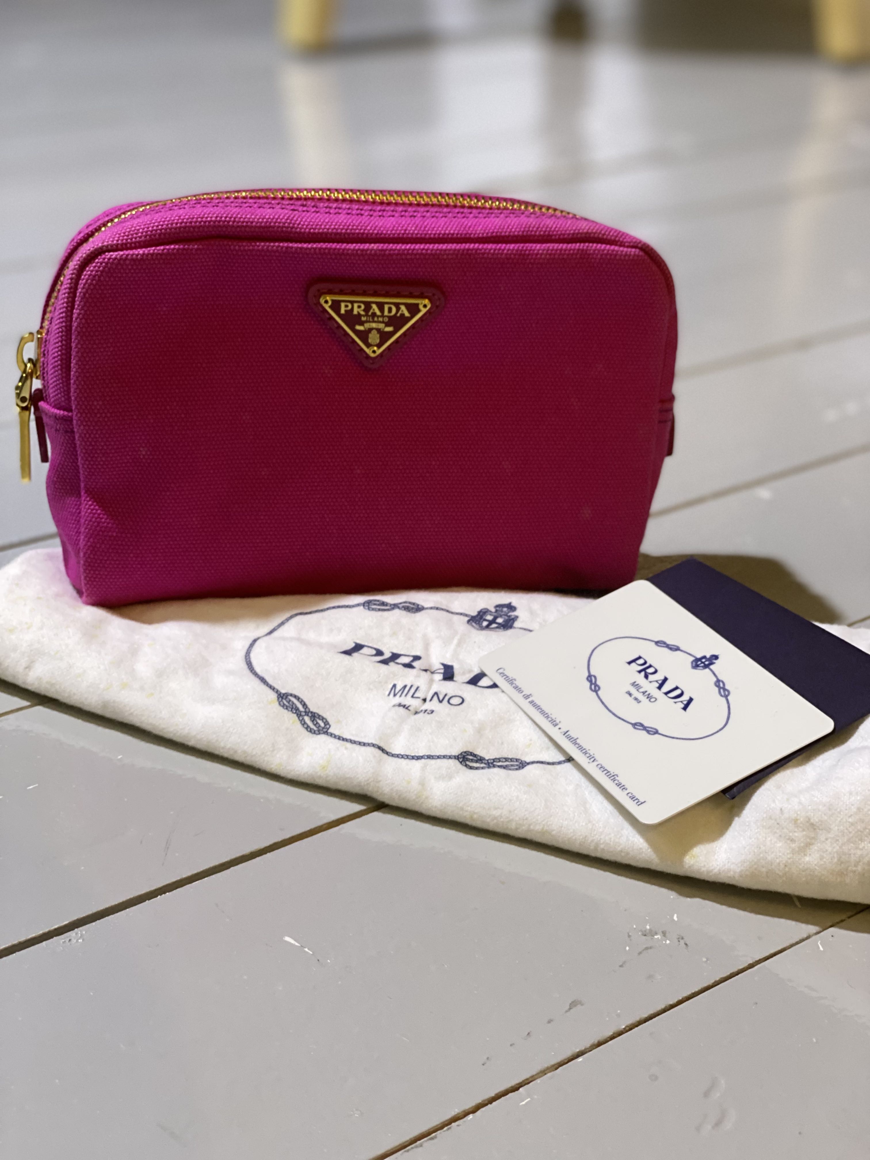 Prada canvas 2025 pouch