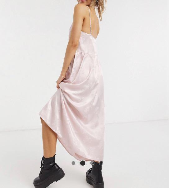pink silk cami dress
